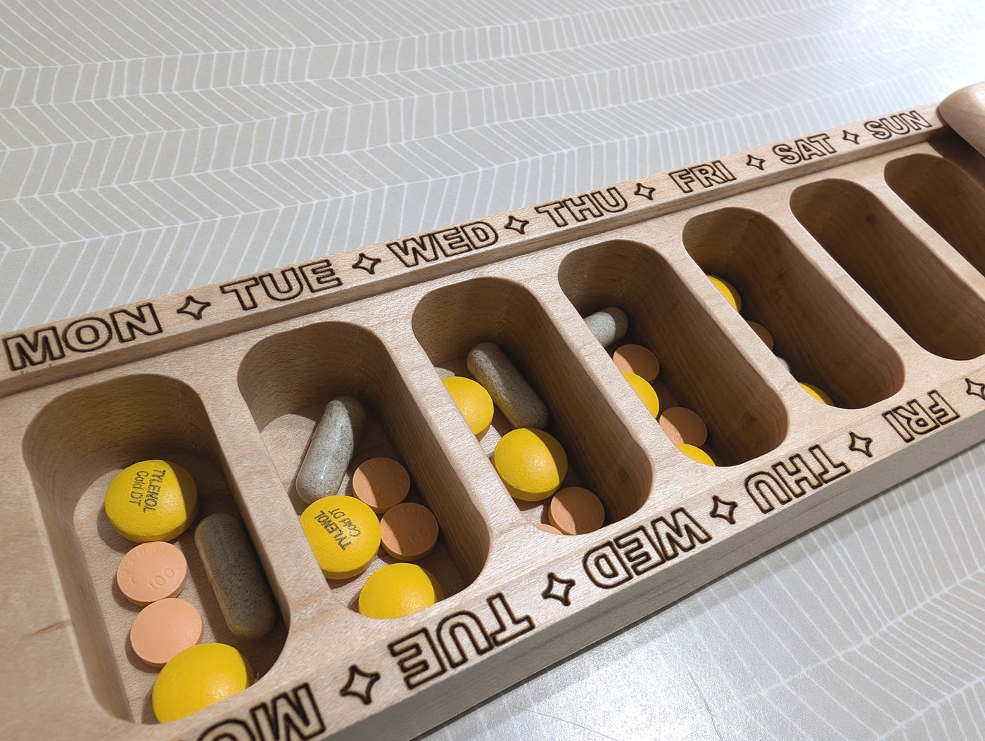 Wooden 7 Day Pill Box