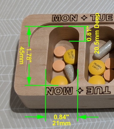 Wooden 7 Day Pill Box